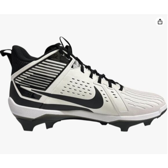 New! Size: 15 Men | Nike Alpha Menace Strong Football Cleats White/Black - Picture 8 of 16